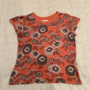 Madewell orange floral print t-shirt - size S